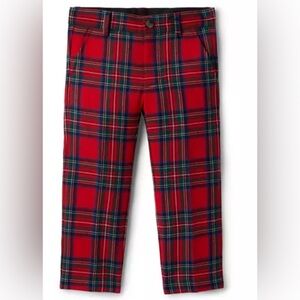 Janie and Jack Red Plaid Kids Pants